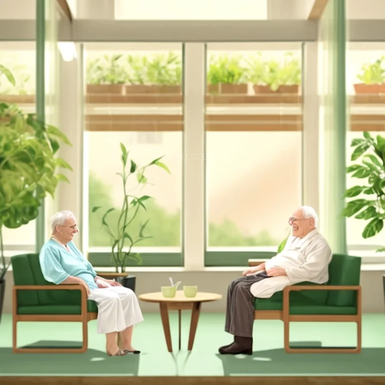 Senioren bei entspannter Kur in Sanatorium